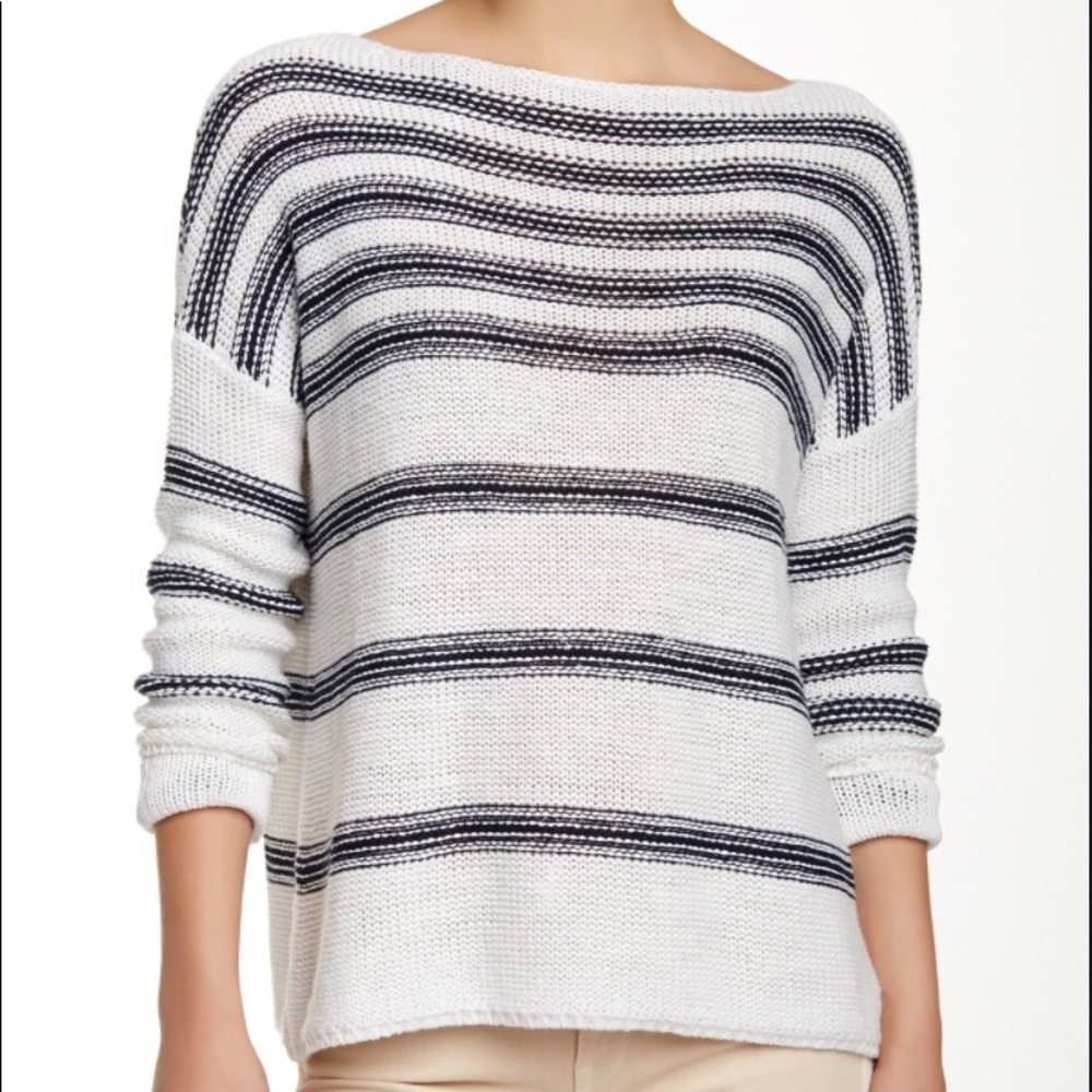 Vince Striped Linen Sweater